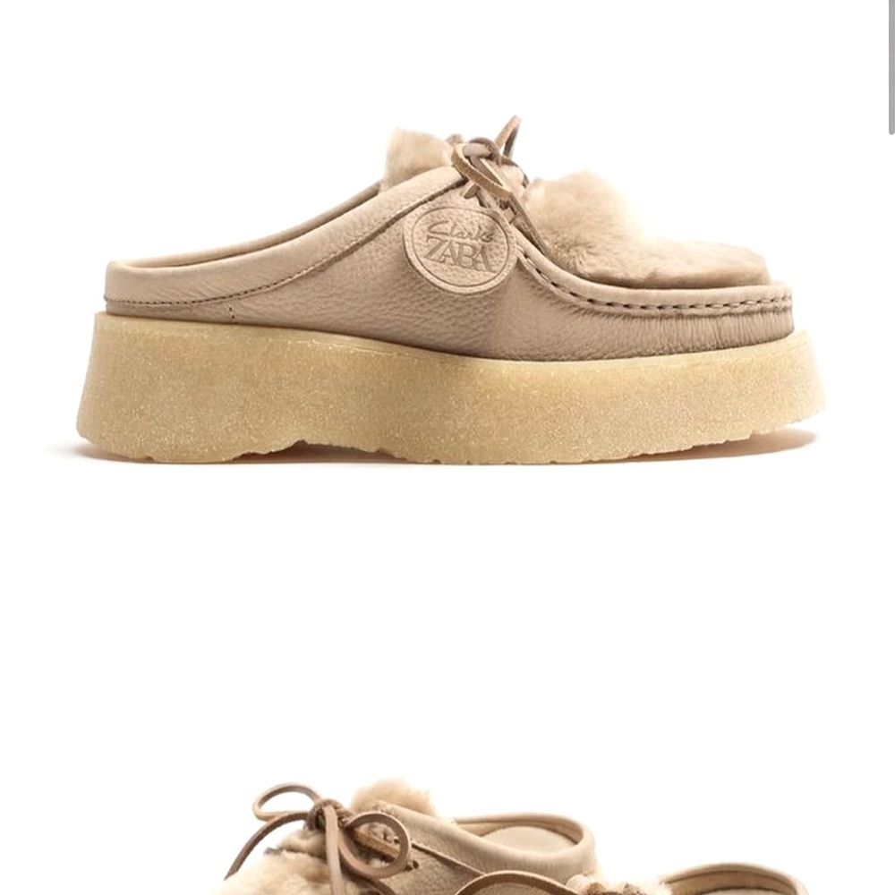 Zara Clarks Collab 38 Suede Mule